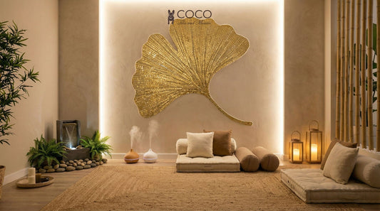 Golden Ginkgo - Sculpted Glass Mosaic Wall Art