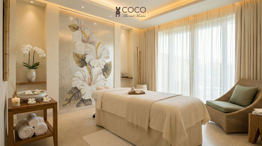 Golden Veil Blossoms Mosaic Art