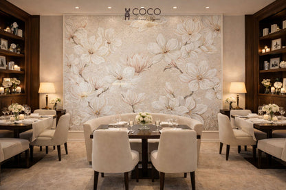 Ivory Blossom - Magnolia Glass Mosaic Art