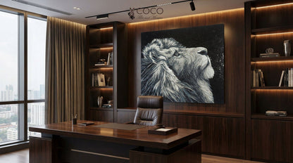 Majestic Lion Portrait Glass Mosaic Art