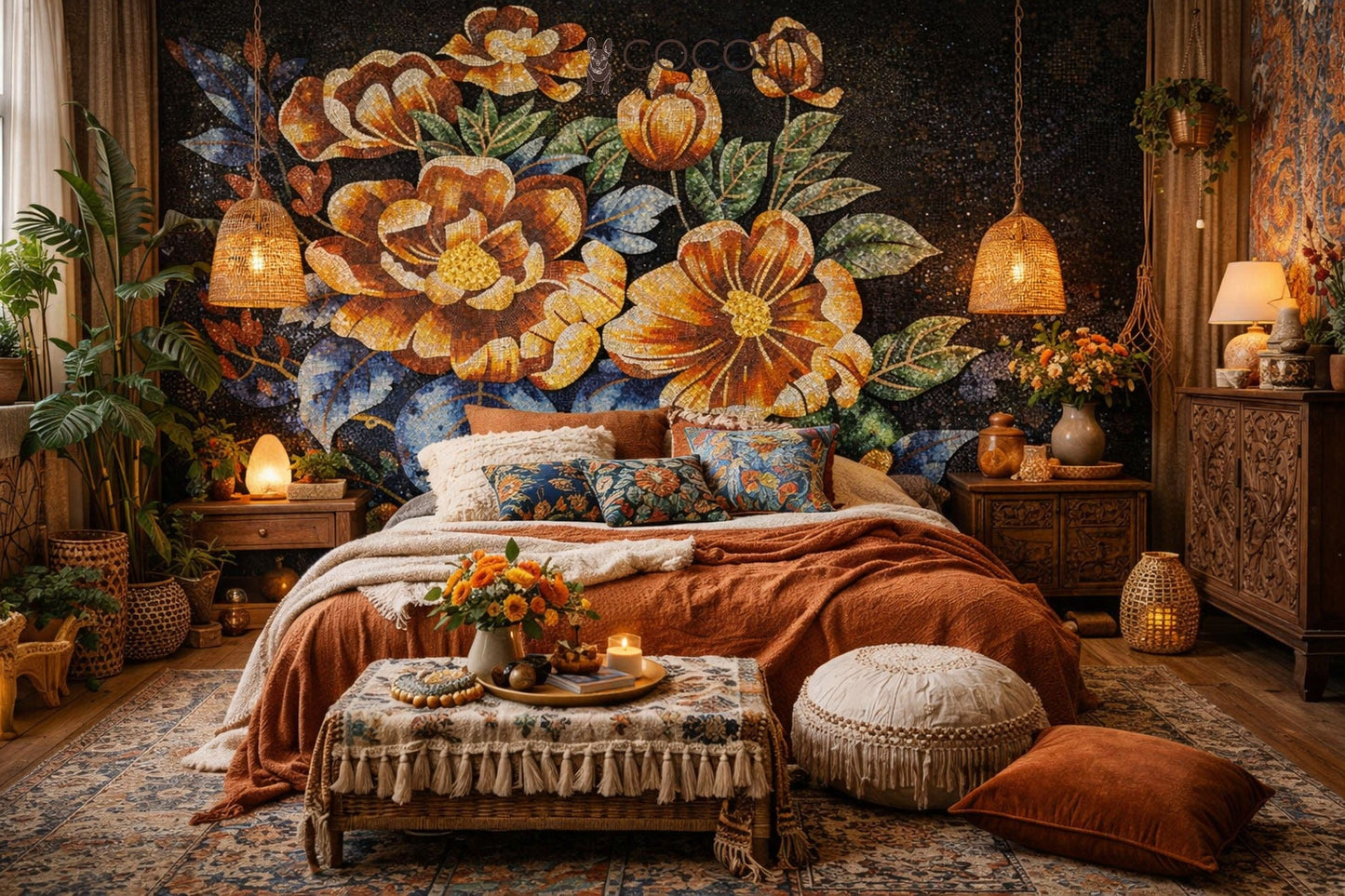 Midnight Garden Glass Mosaic