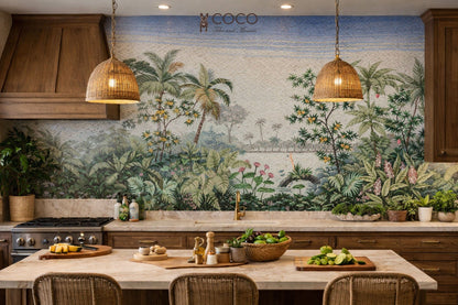 Misty Beach Paradise Mosaic Art