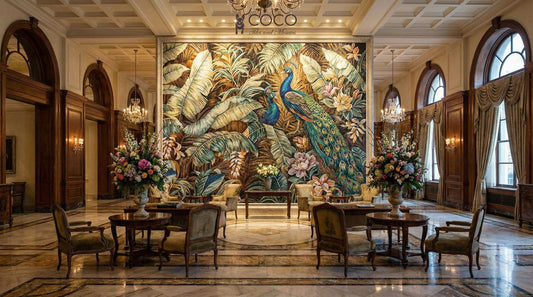 Regal Tropicana - Peacock Jungle Glass Mosaic Art