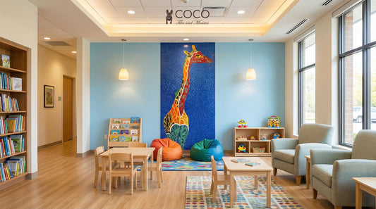 Savanna Giraffe Glass Mosaic Art