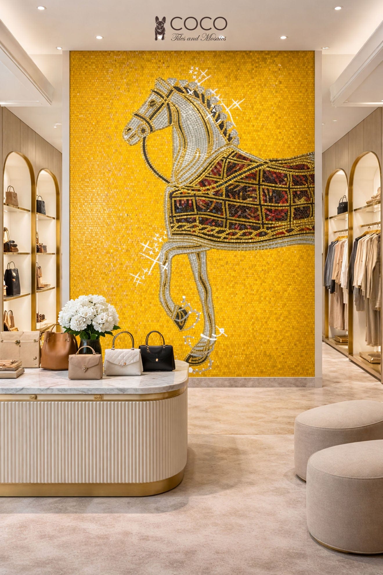 Starlit Stallion Mosaic Mural