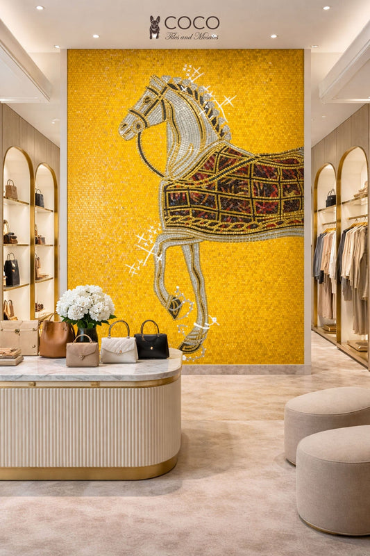 Starlit Stallion Mosaic Mural