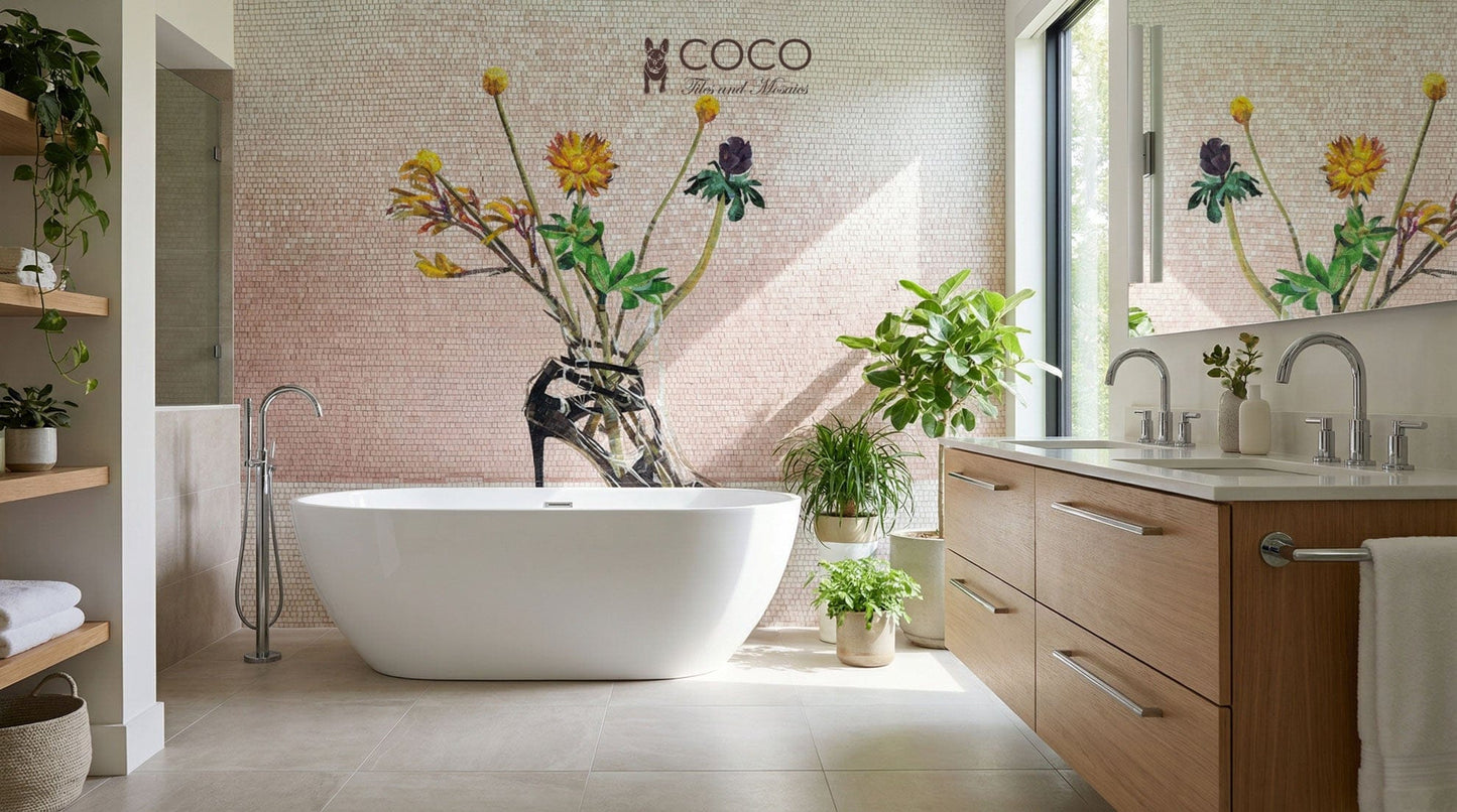 Stiletto Bloom Glass Mosaic Art