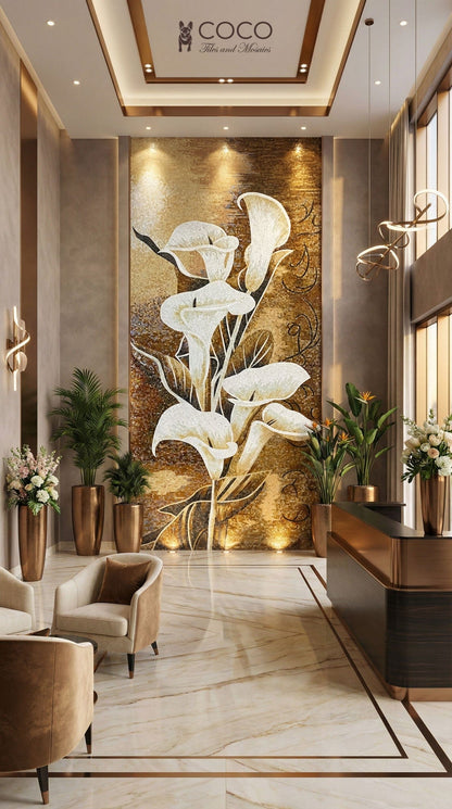 Sunset Serenity Lilies Artistic Mosaic