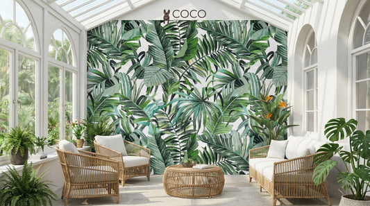 Tropical Palm Canopy Glass Mosaic Art