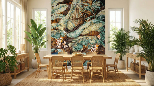 Tropical Paradise Foliage Glass Mosaic Art
