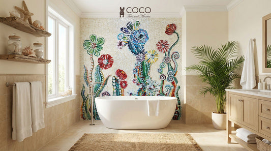 Whimsical Seahorse Garden Glass Mosaic Art