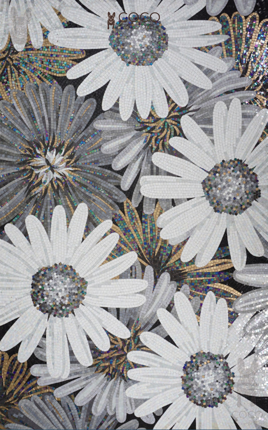 Artistic Mosaic - Giant Flowers - Perennials White