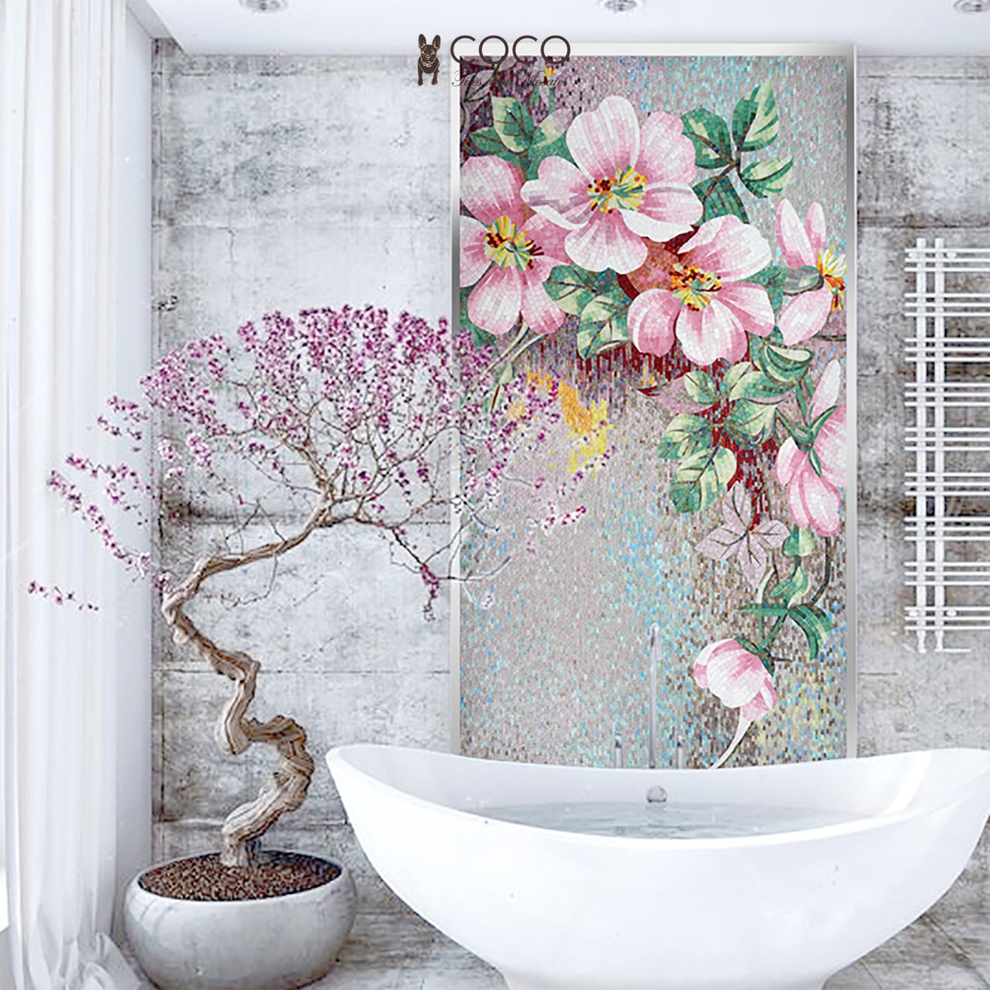 Artistic Mosaic - Giant Flowers - Pink Lovers
