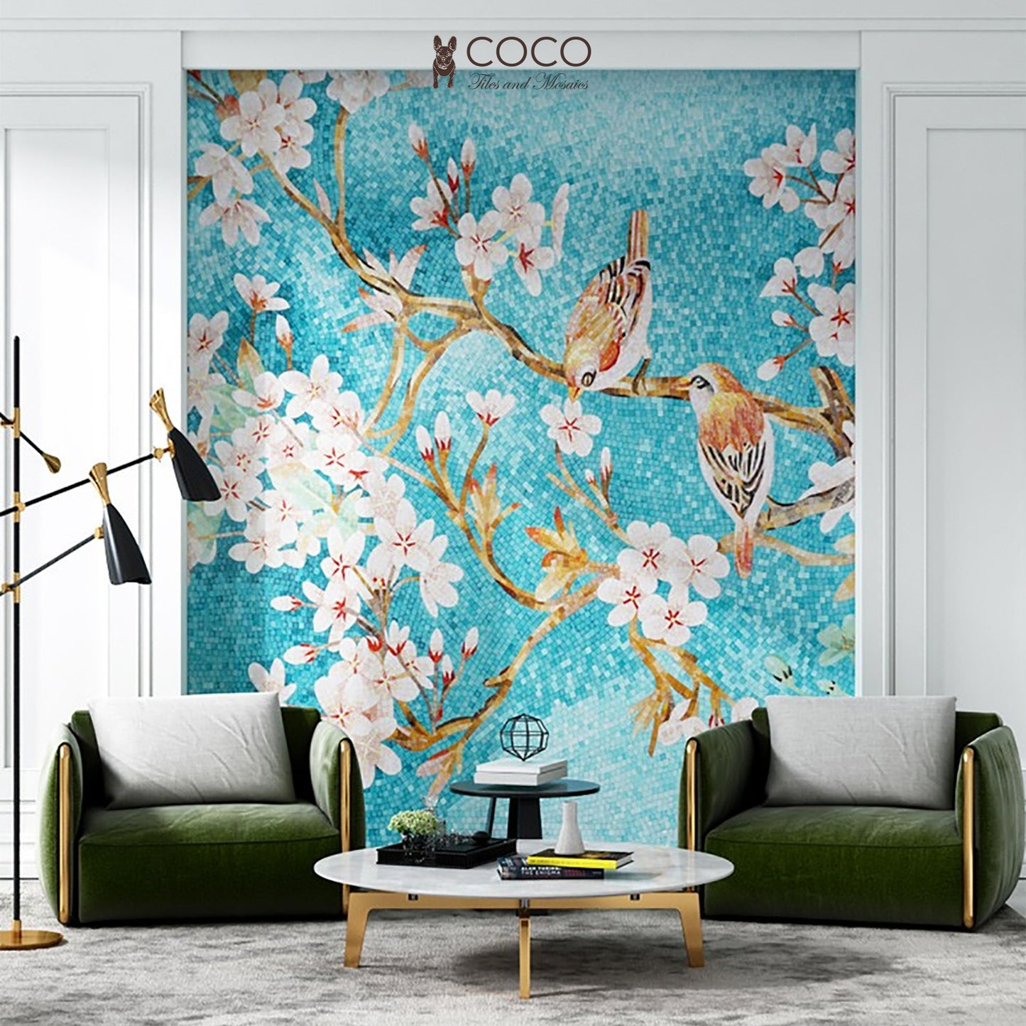 Artistic Mosaic - Birds - Cherry Tree