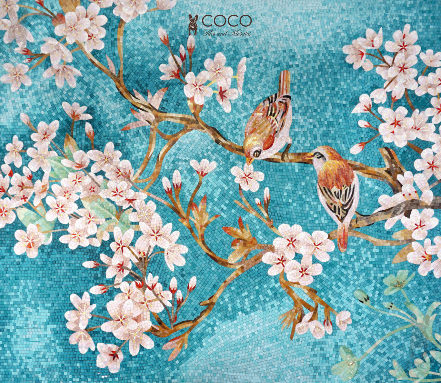 Artistic Mosaic - Birds - Cherry Tree