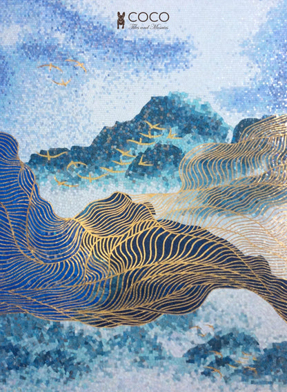 Artistic Mosaic - Abstract - Tibetan Mountain Side With Frame