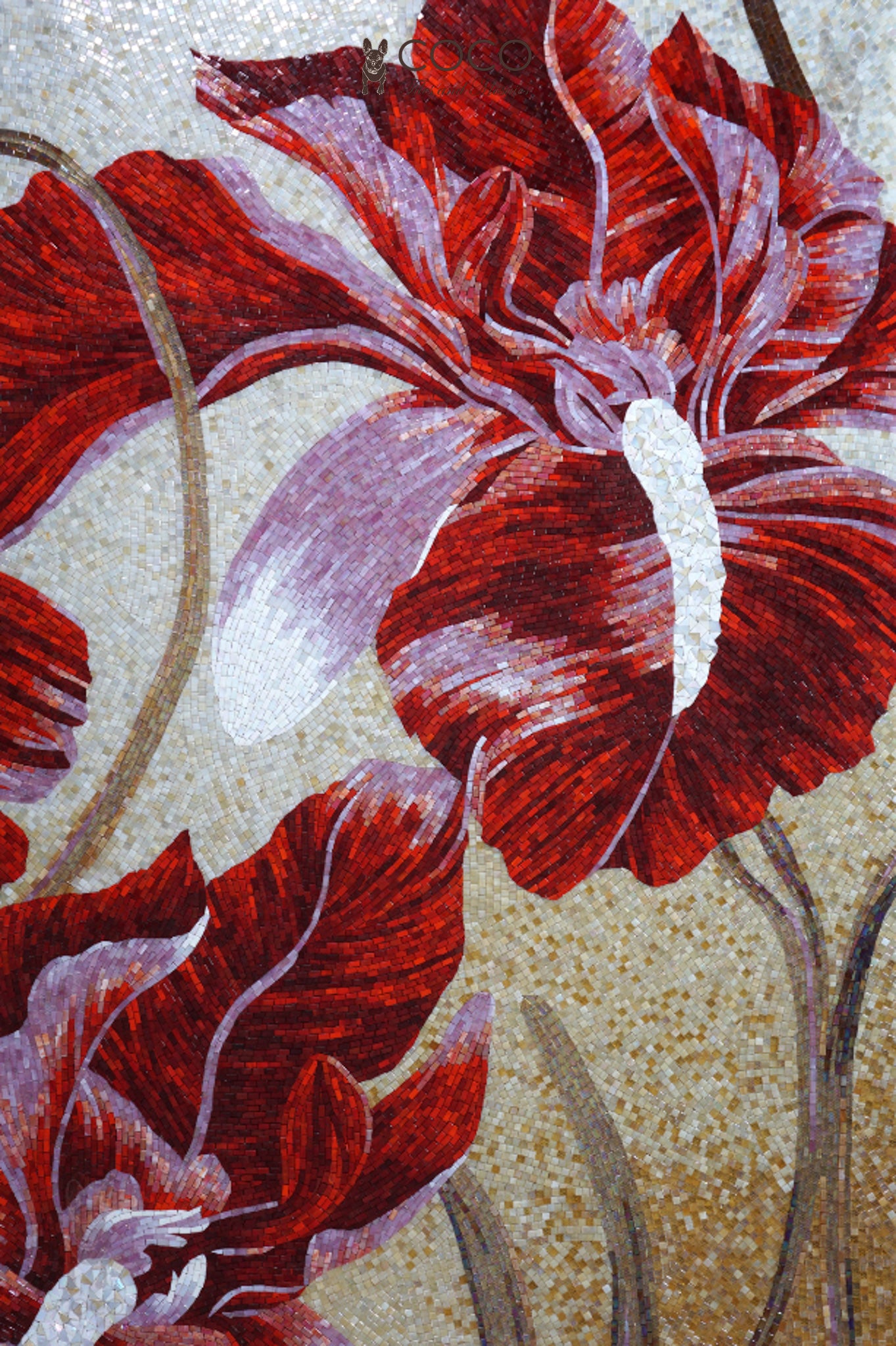 Artistic Mosaic - Giant Flower - Red Passion