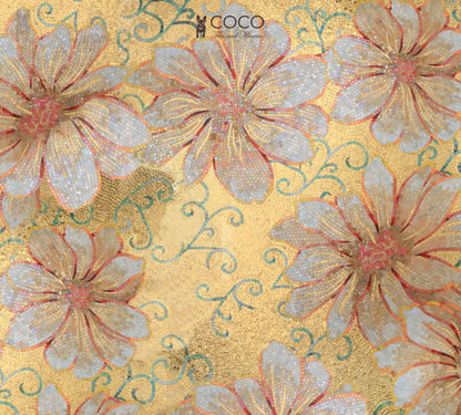 Artistic Mosaic - Giant Flowers - Gold Field