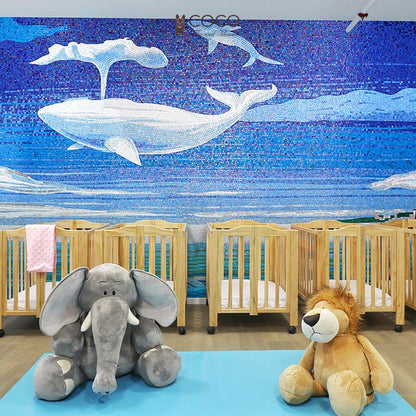 Artistic Mosaic - Whale - Humpback in Sky