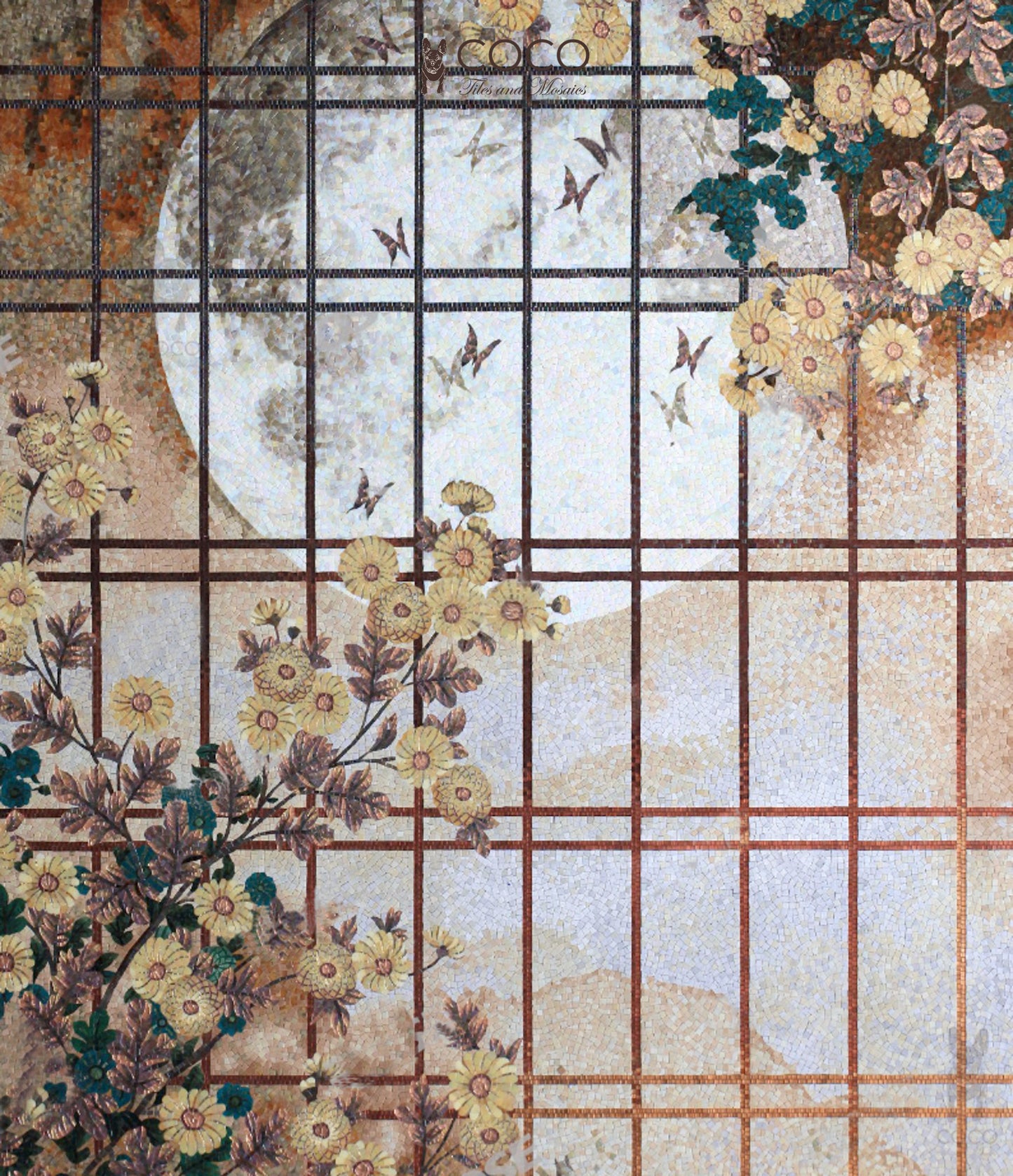 Artistic Mosaic - Botanical Fantasy - Full Moon