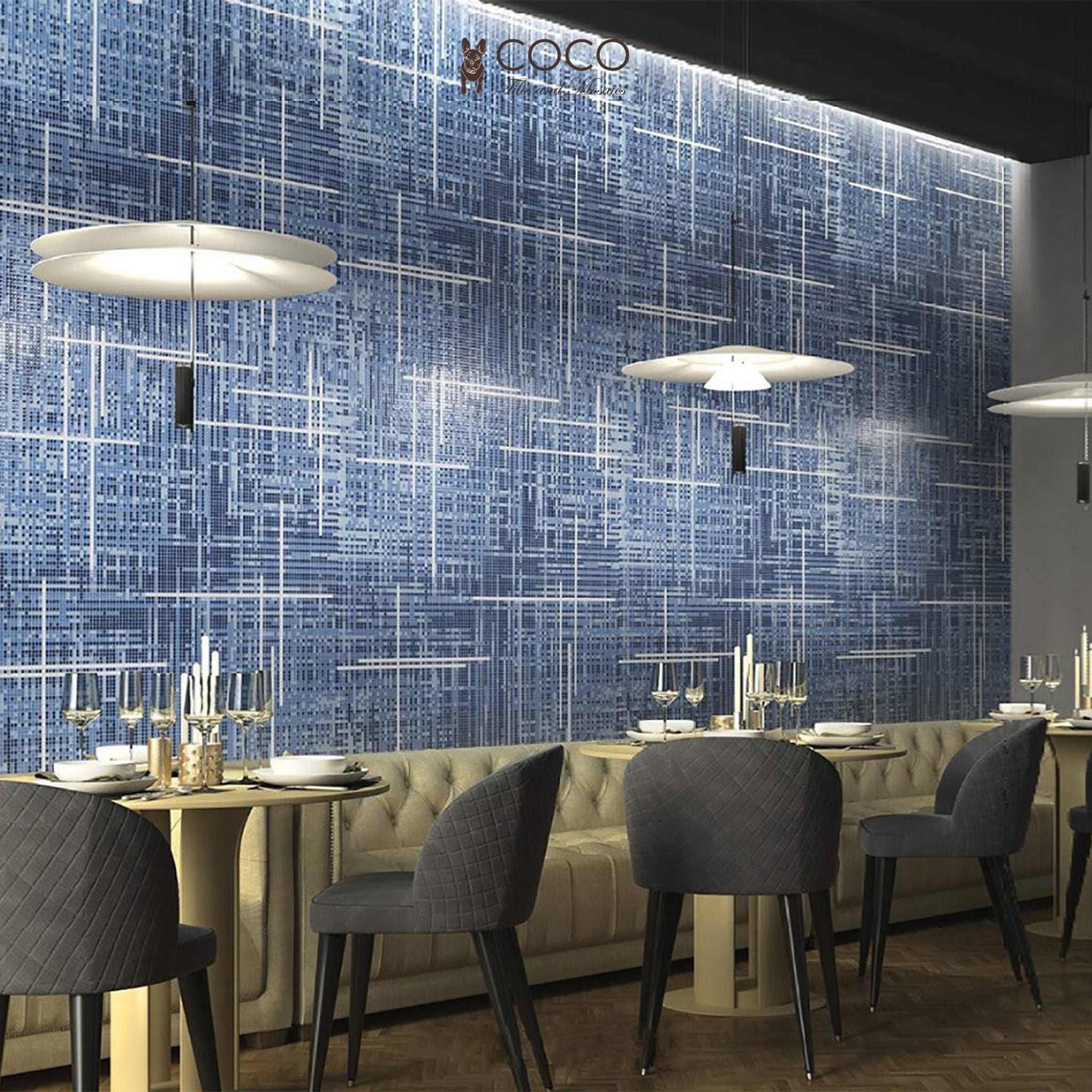 Matrix Blue Mosaic Tile Art – COCO Tiles and Mosaics