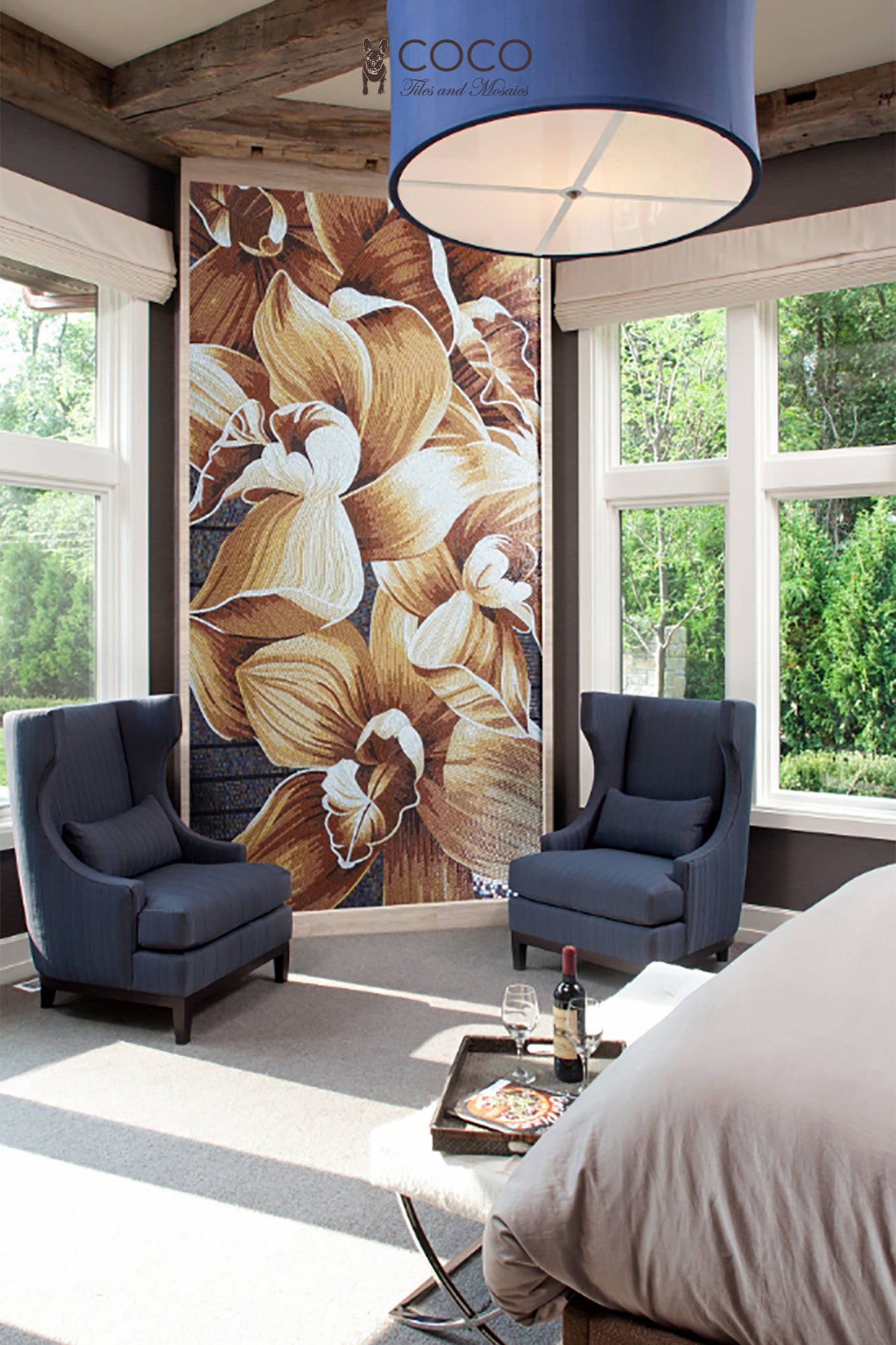 Artistic Mosaic - Giant Flowers -  Magnolia