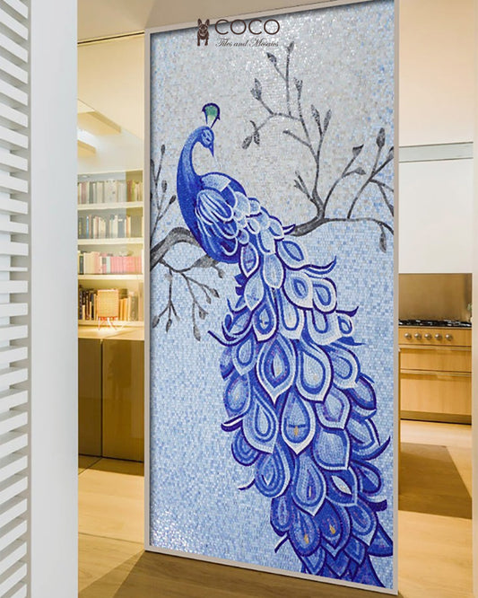 Artistic Mosaic - Peacock - Blue Tale