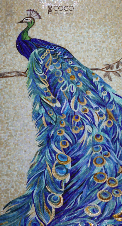 Artistic Mosaic - Peacock - Graceful Presence