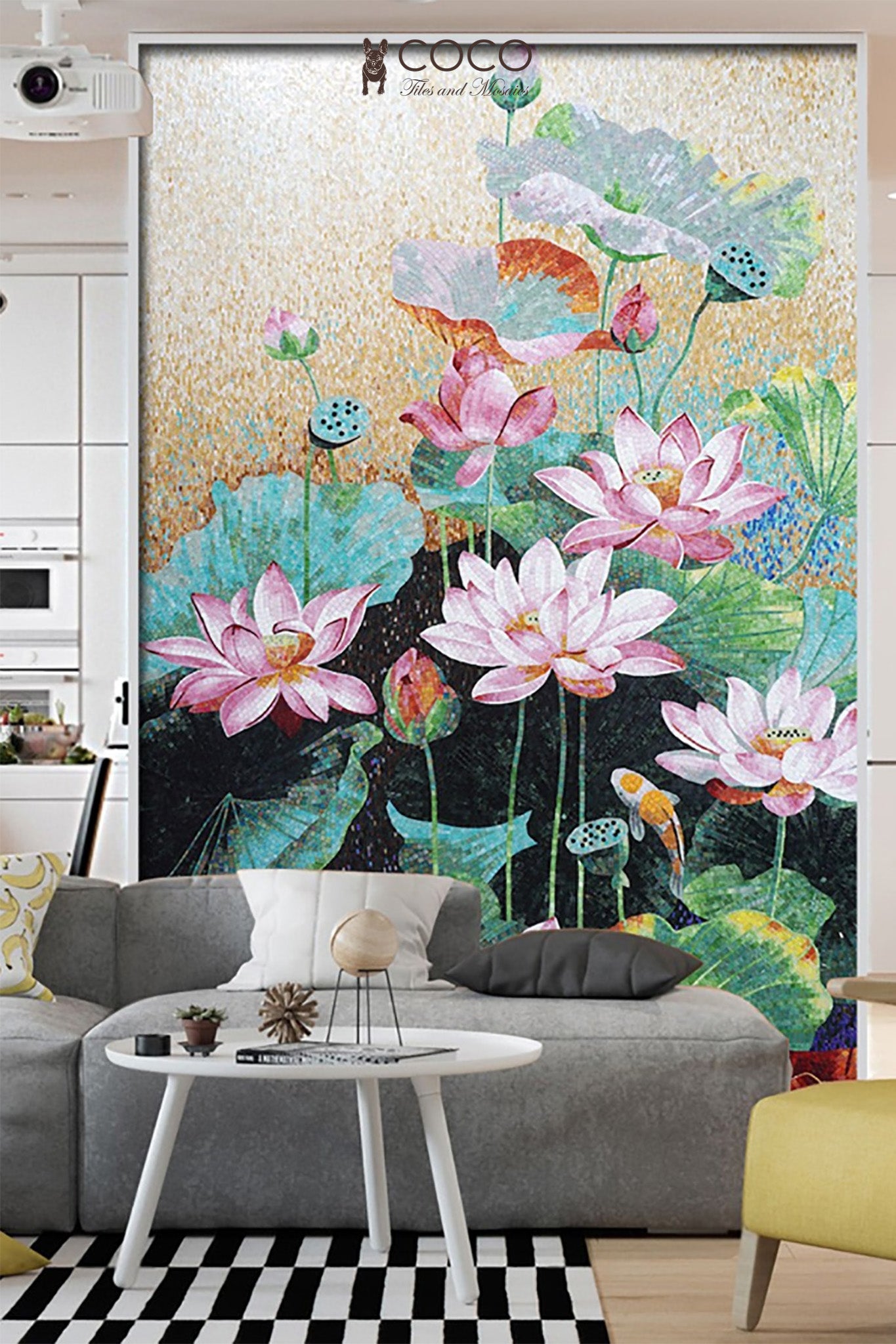 Artistic Mosaic - Water Lily Flowers - Celebration