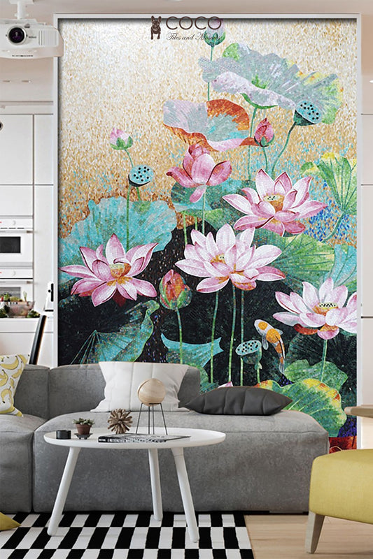 Artistic Mosaic - Water Lily Flowers - Celebration