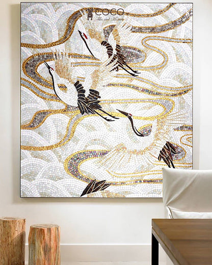 Artistic Mosaic - Red Crowned Crane - Good Life
