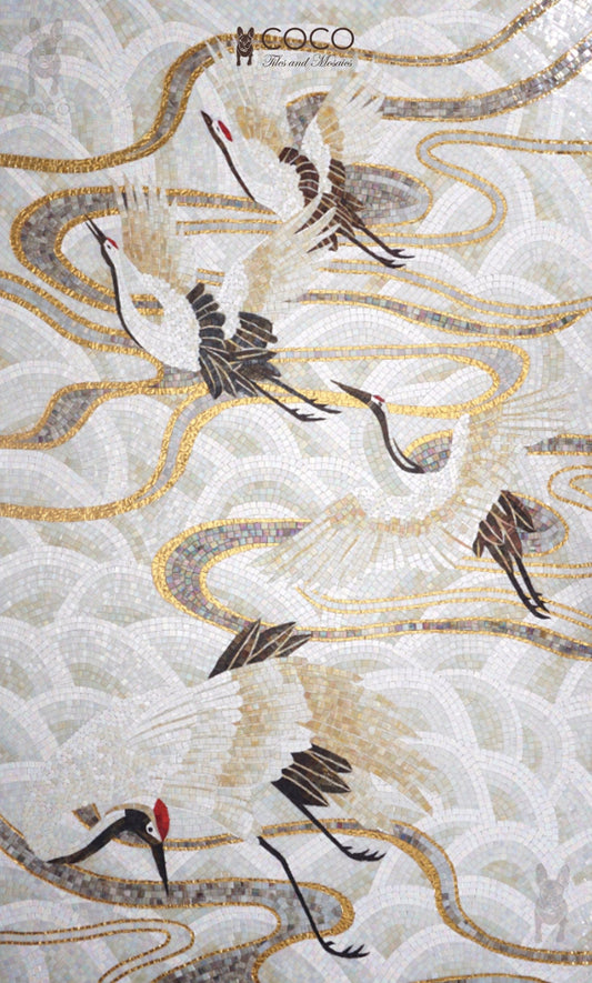 Artistic Mosaic - Red Crowned Crane - Good Life