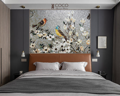 Artistic Mosaic - Birds - Love of Loyalty With Frame
