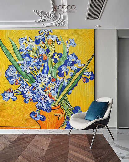 Artistic Mosaic - Pot Flowers - Blue