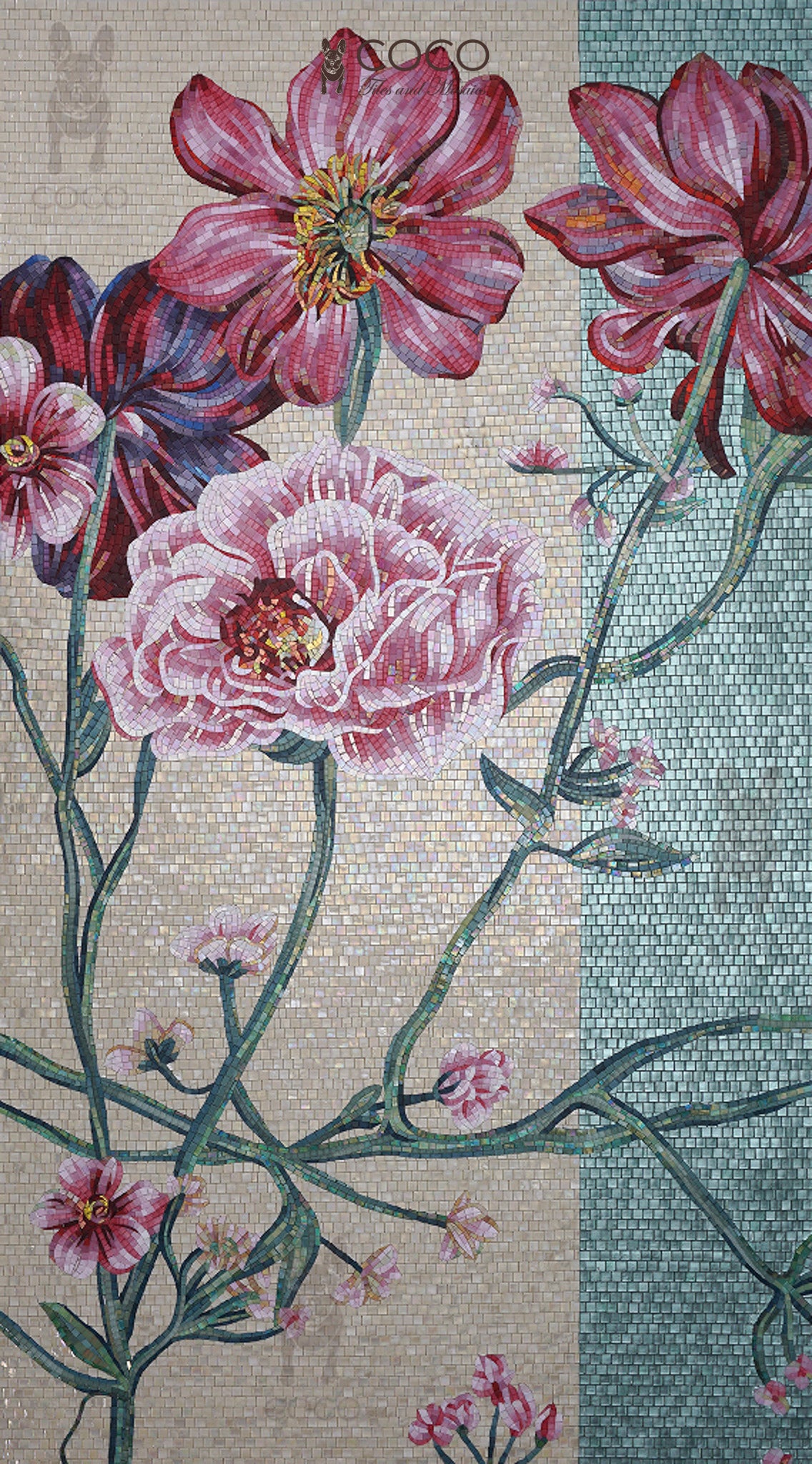 Artistic Mosaic - Giant Flowers - A World Of Beauty