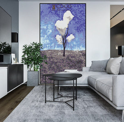 Artistic Mosaic - Flower and Tree - White Tree