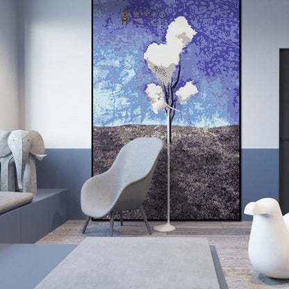 Artistic Mosaic - Flower and Tree - White Tree