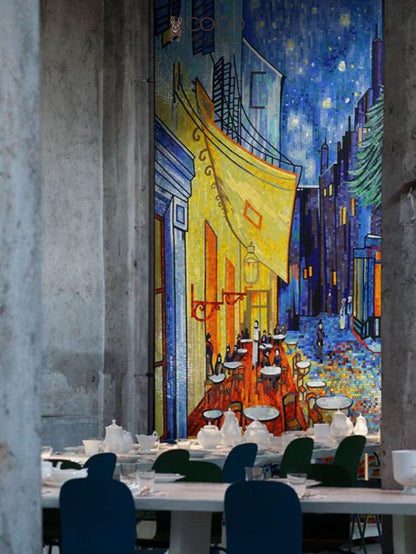 Artistic Mosaic - Cafe Terrace at Night