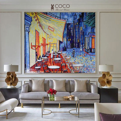 Artistic Mosaic - Cafe Terrace at Night