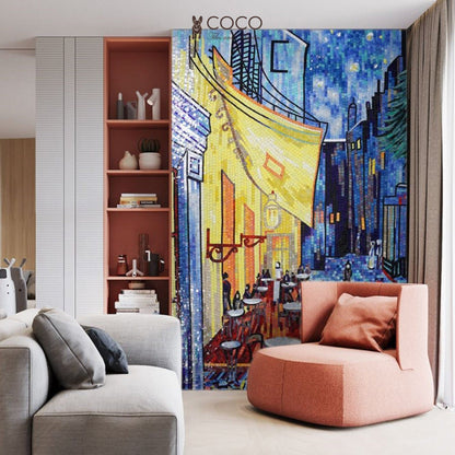 Artistic Mosaic - Cafe Terrace at Night