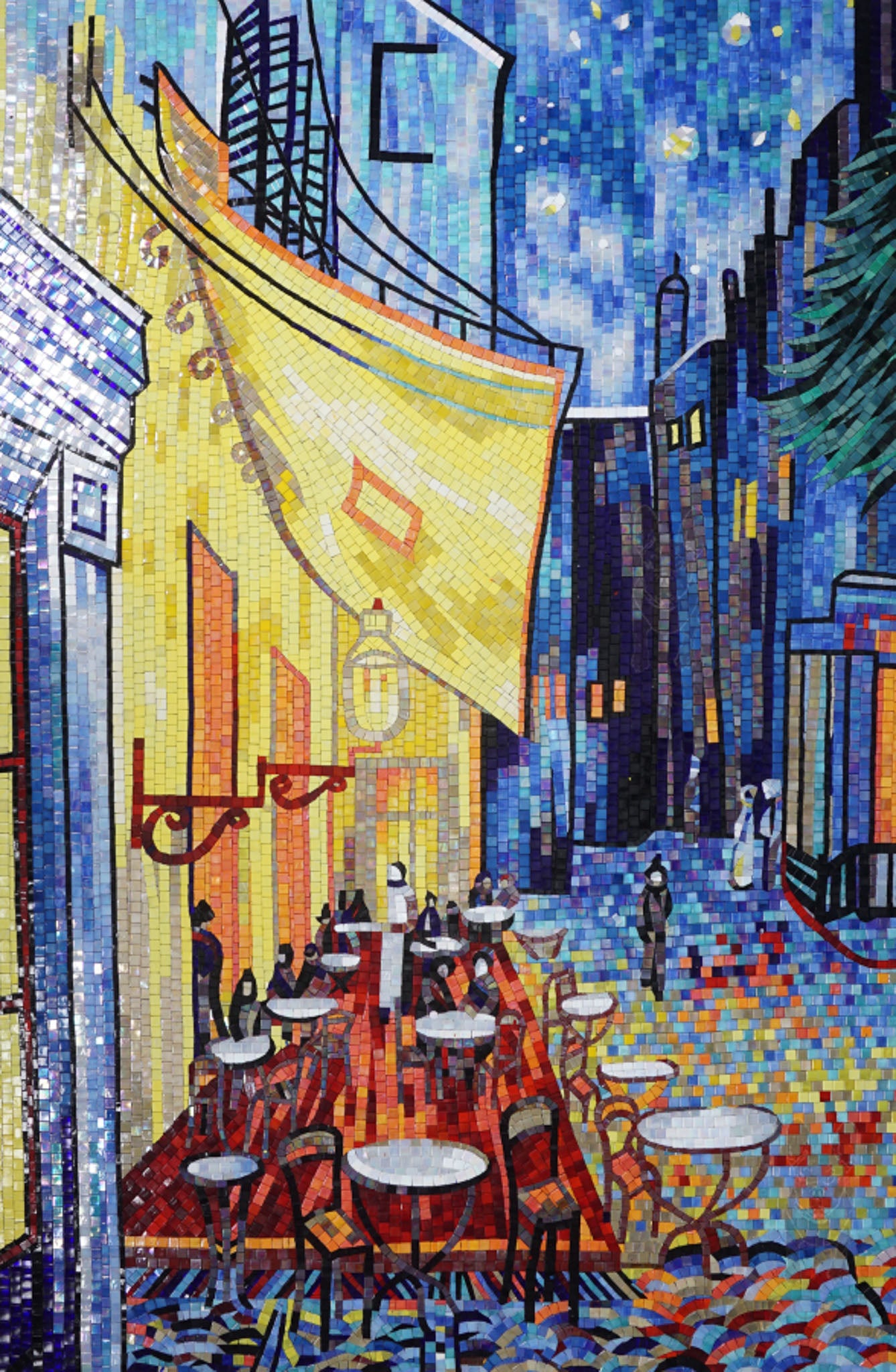 Artistic Mosaic - Cafe Terrace at Night