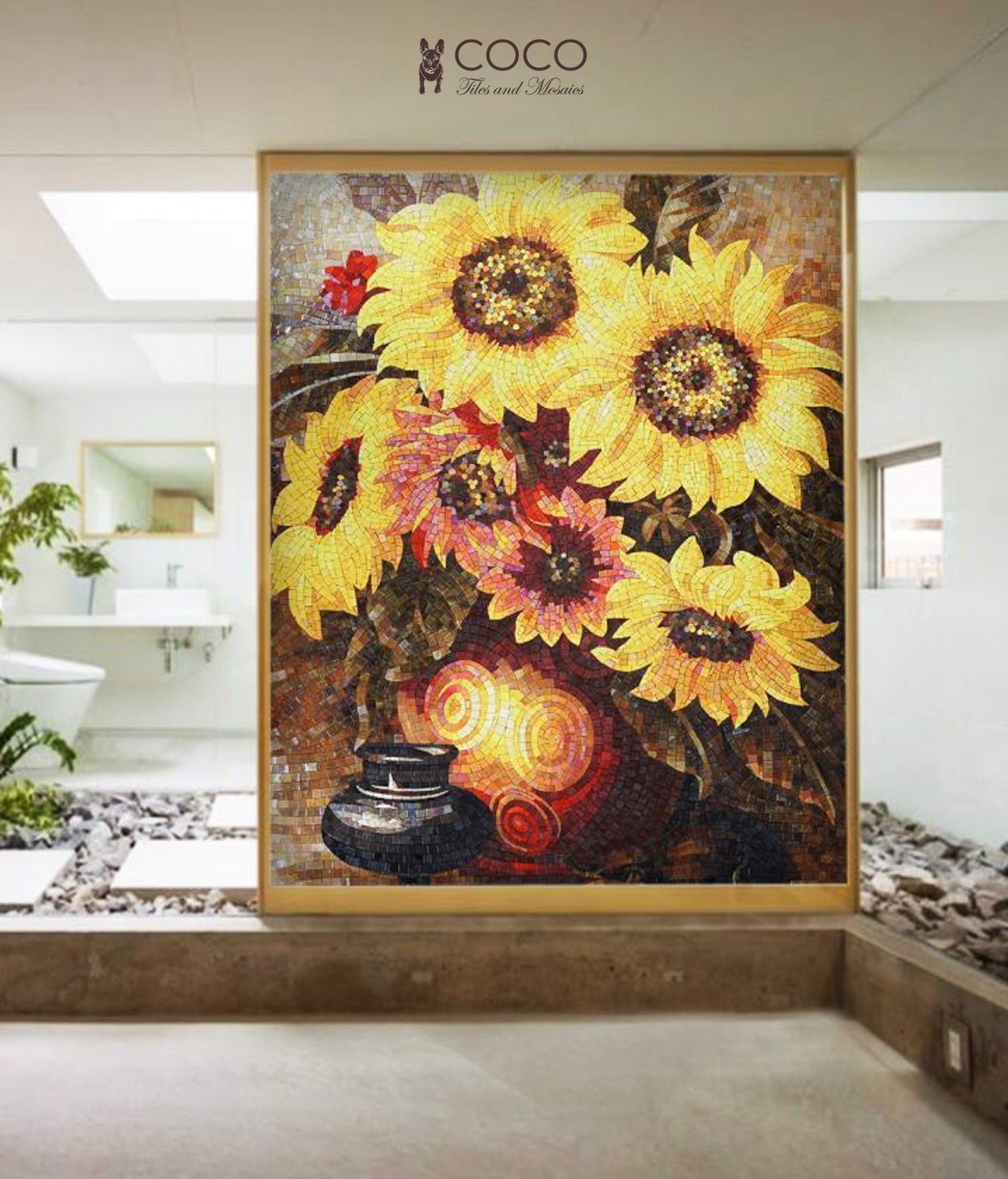 Artistic Mosaic - Golden Bloom of Sunflowers