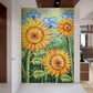 Artistic Mosaic - Sunflowers and Blue Poppies