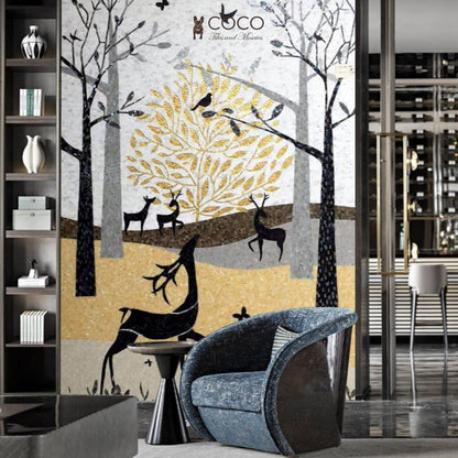 Artistic Mosaic - Gold Tree