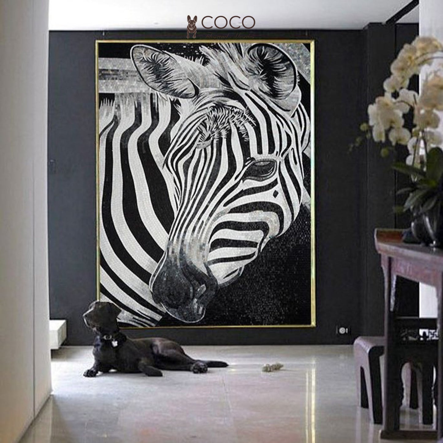 Artistic Mosaic - Striking Zebra