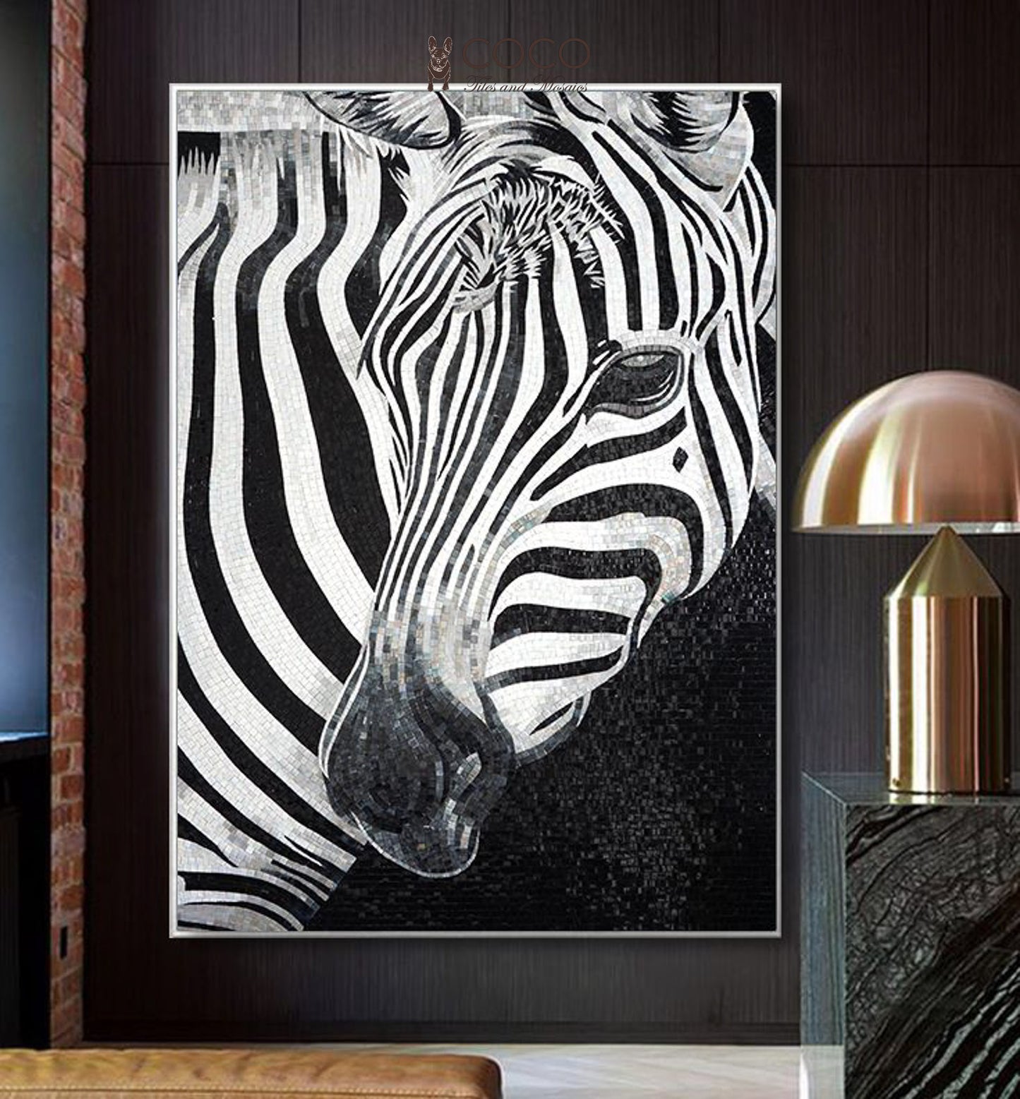 Artistic Mosaic - Striking Zebra