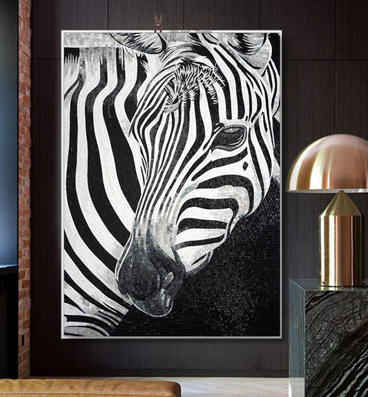 Artistic Mosaic - Striking Zebra