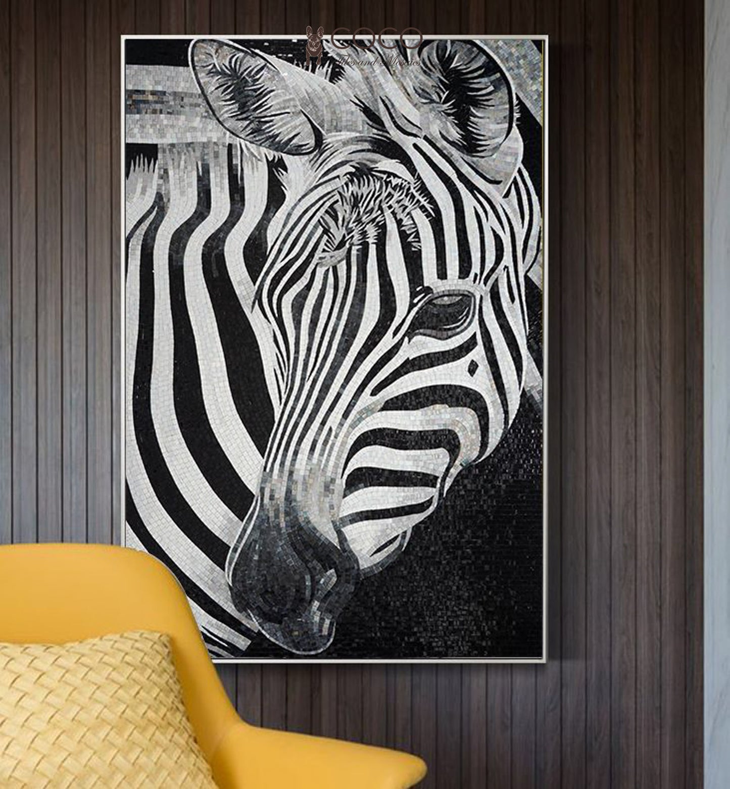 Artistic Mosaic - Striking Zebra