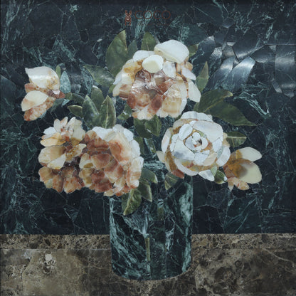 Sculpted Roses Stone Mosaic Art