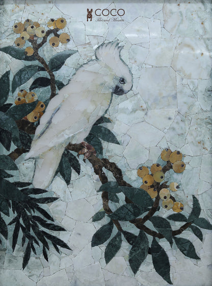 Cockatoo in Bloom Stone Mosaic